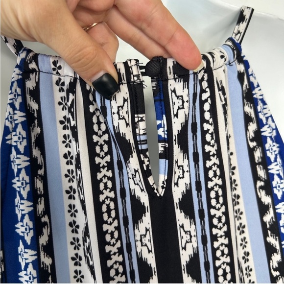 INC INTERNATIONAL CONCEPTS Blue Black White
Boho Halter Shift Dress Size Small - Picture 6 of 7